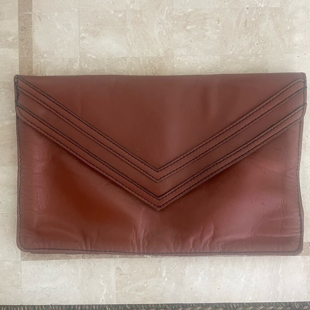 Bonnie international 1970's leather clutch